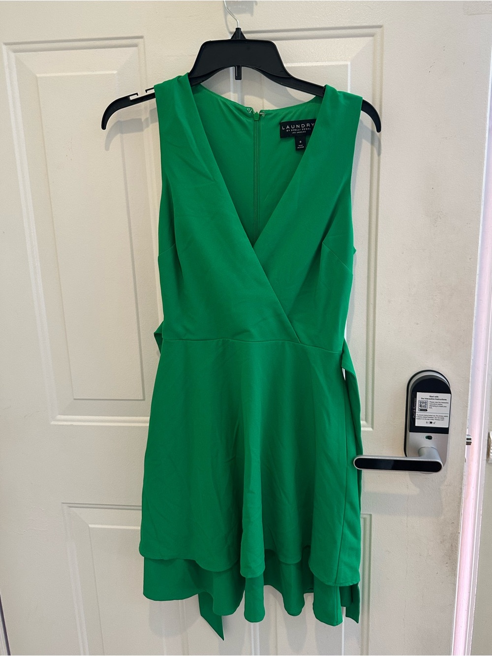 Laundry By Shelli Segal Emerald Green High-Low V-Neck Dress